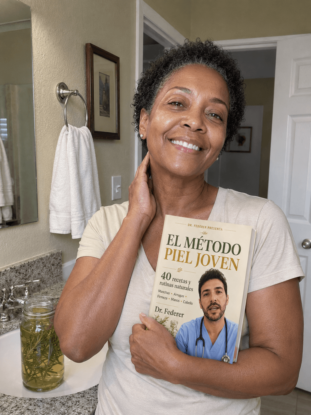 Gloria P. con la guía El Método Piel Joven